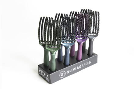 OLIVIA GARDEN Finger Brush Set 8 ks Midnight Desert kartáč na vlasy masážní 6-řadý střední