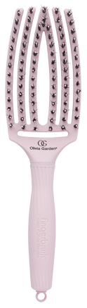 OLIVIA GARDEN Finger Brush Pastel Pink kartáč na vlasy masážní 6-řadý střední