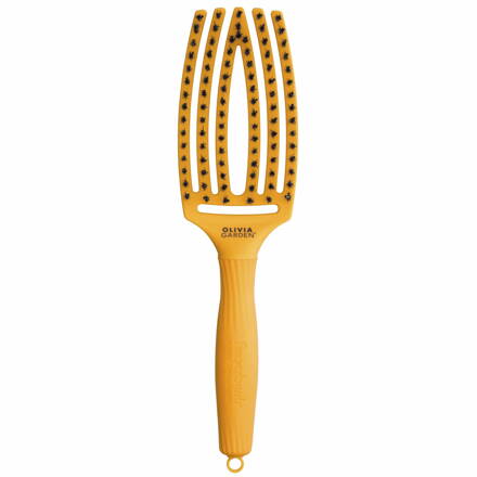 OLIVIA GARDEN Finger Brush Yellow Sunshine kartáč na vlasy masážní 6-řadý střední