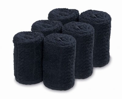 SIBEL Barburys 6x ručník na obličej bavlněný černý 20 x 70 cm
