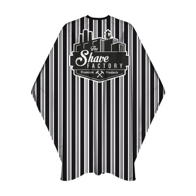 THE SHAVE FACTORY Premium Stripes Barber Cape 150x160 cm