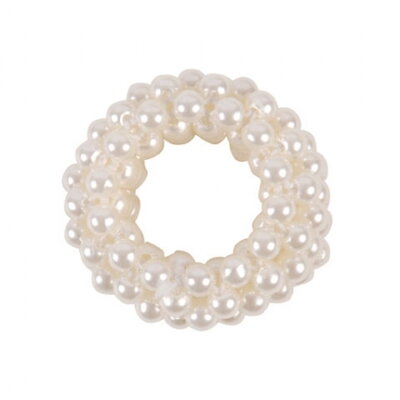 SOLIDA gumička do culíku víceřadý perlová 3,5 cm x šířka 2 cm