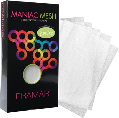 FRAMAR Maniac Mesh opakovaně použitelná transparentní fólie na bayalage 50 ks 15 x28 cm