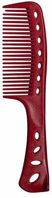 Y.S. PARK 601 hřeben pro mytí a barvení vlasů červený - 225 mm