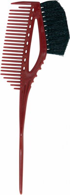 Y.S. PARK 640 štětec na barvení vlasů s hřebenem červený - 230 mm