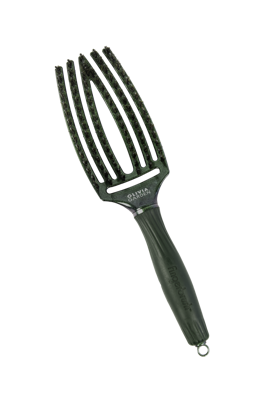 OLIVIA GARDEN Finger Brush kartáč na vlasy masážní 6-řadý střední Green Emerald