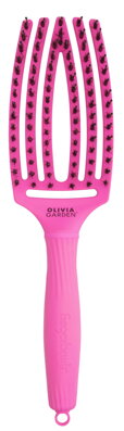 OLIVIA GARDEN Finger Brush kartáč na vlasy masážní 6-řadý střední Neon Pink
