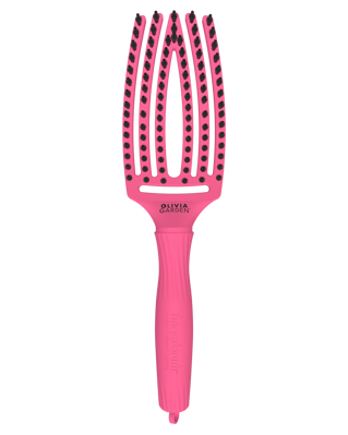 OLIVIA GARDEN Finger Brush kartáč na vlasy masážní 6-řadý střední Hot Pink