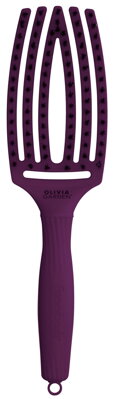 OLIVIA GARDEN Finger Brush kartáč na vlasy masážní 6-řadový střední Deep Purple