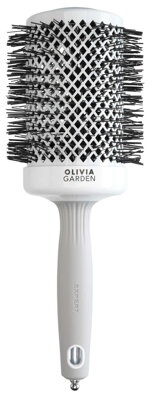 OLIVIA GARDEN Expert BlowOut Shine White&Gray kartáč na vlasy 65 mm