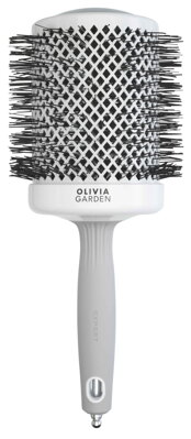 OLIVIA GARDEN Expert BlowOut Shine White&Gray kartáč na vlasy 80 mm