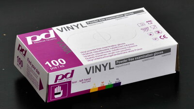 EUROMEDIS ochranné rukavice vinyl 100 ks 'S' nepudrované