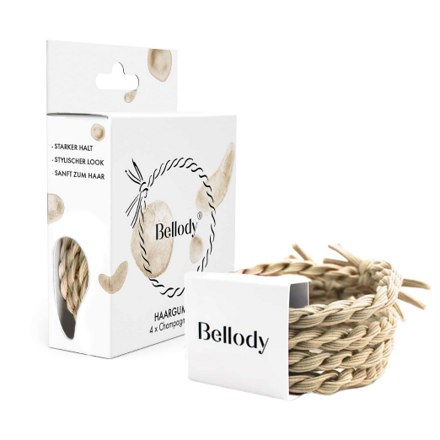BELLODY Hair Ties gumičky do vlasů Champagne Beige 4 ks