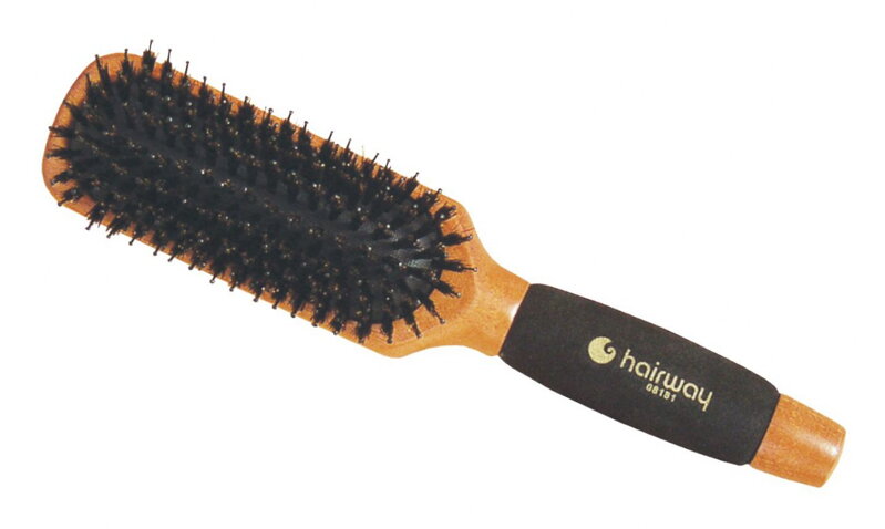 HAIRWAY kartáč na vlasy oválný malý, kančí štětiny &amp; nylon 9 řadový