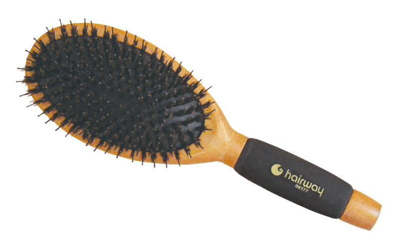 HAIRWAY kartáč na vlasy oválný velký, kančí štětiny & nylon 13 řadový HAIRWAY kartáč na vlasy oválný velký, kančí štětiny & nylon 13 řadový