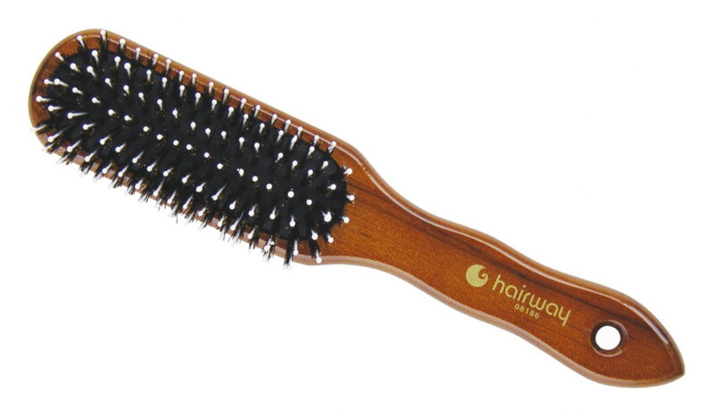HAIRWAY kartáč na vlasy oválný malý, kančí štětiny & nylon 7 řadový HAIRWAY kartáč na vlasy oválný malý, kančí štětiny & nylon 7 řadový