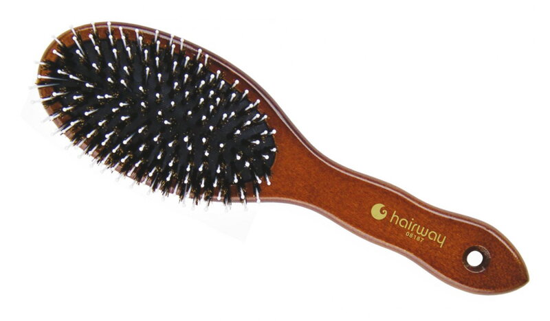 HAIRWAY kartáč na vlasy oválný velký, kančí štětiny & nylon 11 řadový HAIRWAY kartáč na vlasy oválný velký, kančí štětiny & nylon 11 řadový