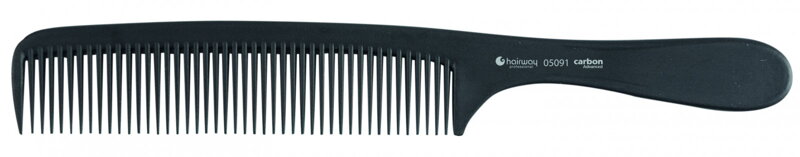 HAIRWAY karbonový hřeben na vlasy s ručkou - 18,5 cm