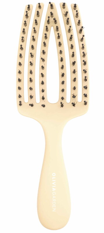 OLIVIA GARDEN Finger Brush Mini Yellow kartáč na vlasy masážní 6-řadý malý