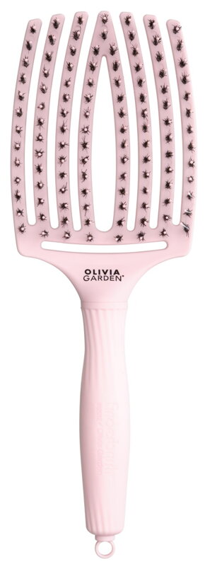 OLIVIA GARDEN Finger Brush Pastel Pink kartáč na vlasy masážní 8-řadý velký