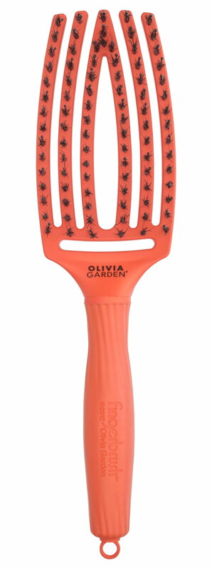 OLIVIA GARDEN Finger Brush Orange Dream kartáč na vlasy masážní 6-řadý střední