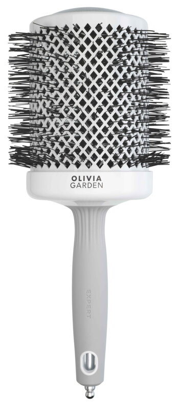 OLIVIA GARDEN 80 mm Expert BlowOut Shine White&amp;Gray kartáč na vlasy