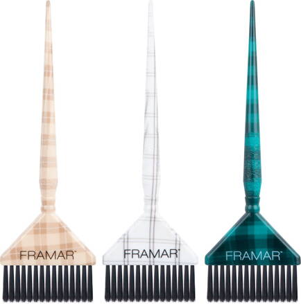 FRAMAR Plaid Hair Day Big Daddy široké štětce na barvení vlasů 3 ks