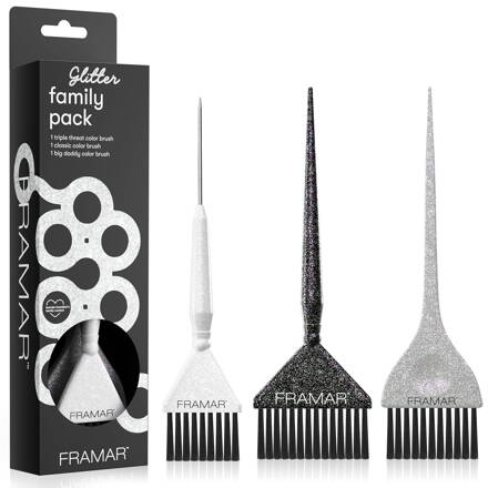 FRAMAR Glitter Family Pack štětce pro barvení vlasů 3ks šířka 4,5 - 5 - 6,5 cm