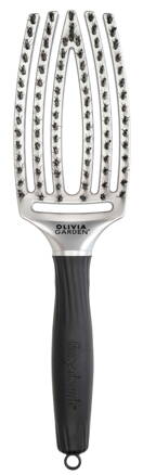 OLIVIA GARDEN Finger Brush Silver kartáč na vlasy masážní 6-řadý střední