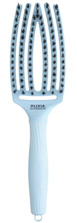OLIVIA GARDEN Finger Brush Pastel Blue kartáč na vlasy masážní 6-řadý střední