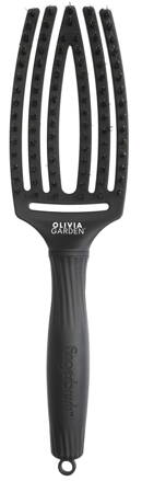 OLIVIA GARDEN Finger Brush Black kartáč na vlasy masážní 6-řadý střední