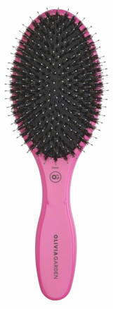 OLIVIA GARDEN Expert Care Oval kartáč na vlasy oválná divočák / nylon růžová