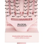 OLIVIA GARDEN Finger Brush Pink Double Bristles kartáč na vlasy masážní 6-řadá střední dvojité plastové piny