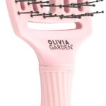 OLIVIA GARDEN Finger Brush Pink Double Bristles kartáč na vlasy masážní 6-řadá střední dvojité plastové piny
